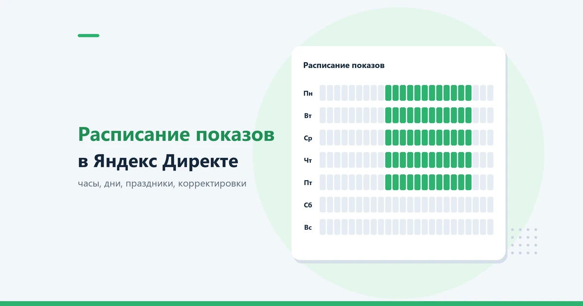 Расписание показов в Яндекс Директе: как выбрать время показа рекламы