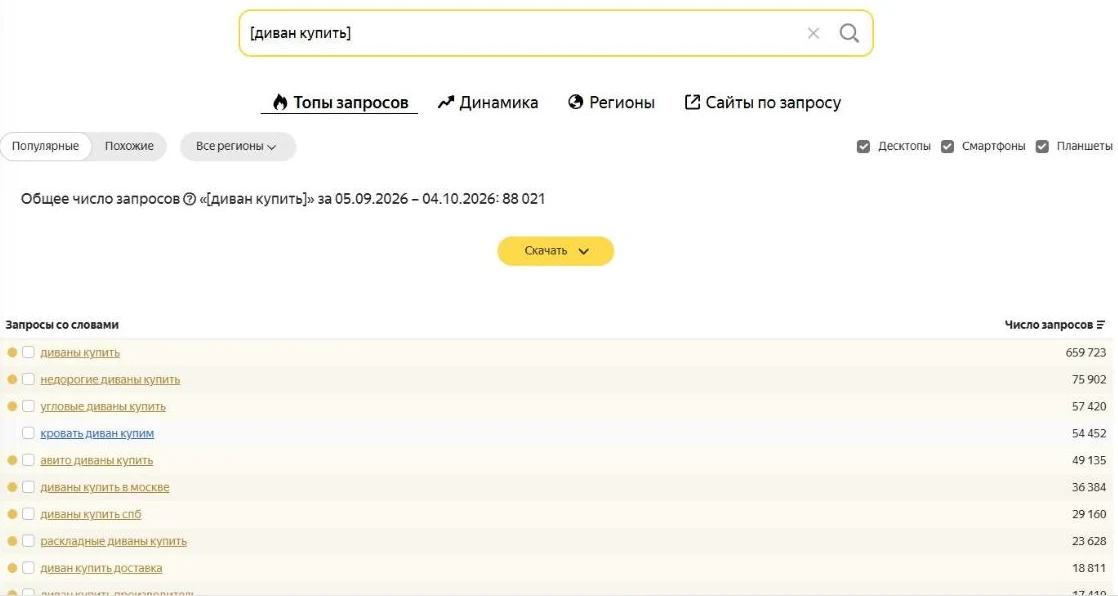 Оператор квадратные скобки в Вордстате